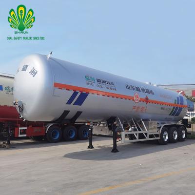 China Cheapest Shengrun Brand Truck Trailer 39 Tons 58 62 CBM 30 Propane Propane Gas LPG Tanker Semi Trailer For Sale for sale