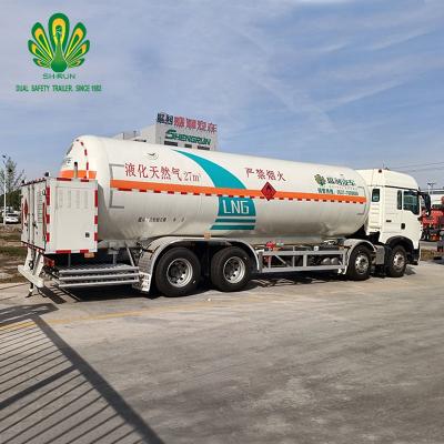 China Semi truck trailer liquefied natural gas tanker truck tank trailer LNG liquid trailer for sale for sale