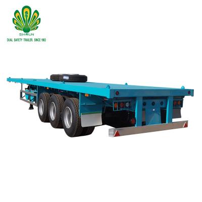 China Flatbed Truck Trailer 4 Axle Semi Trailer With 12 Container Locks Can Transport Various Types Of Containers for sale