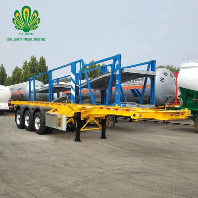 China Terminal Skeleton Truck Trailer 2axles Trailer 22 Ft Container 20 ftcontainer Skeleton Semi Trailer for sale