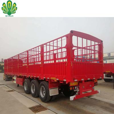 China Factory low price high quality 60tons truck trailer 3 axles 80 tons cargo truck trailer stake livestock trailer for sale