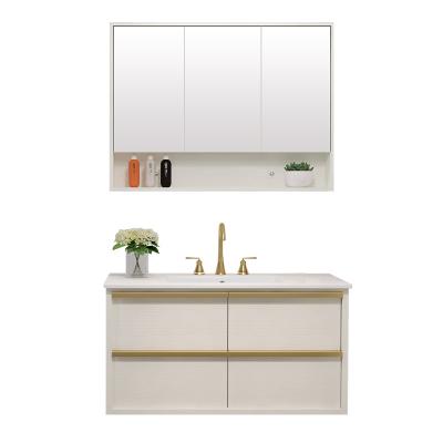 China Environmental Friendly Modern Style Melamine Floor Plywood Material Wholesale Bathroom Cabinet for sale