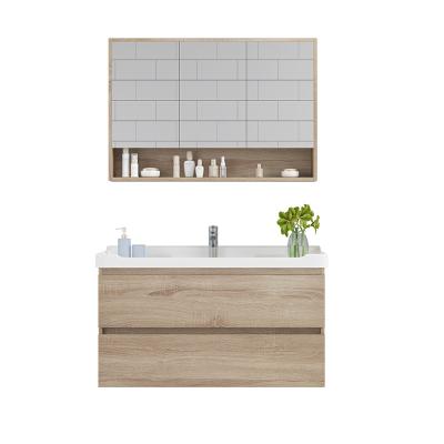 China Environmentally Friendly Water Proof Wholesale Factory Direct Wall Mounted Hung Mounted Solid Wood Bathroom Vanity With Sinks for sale