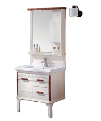 China 2021 Environmental Wholesale 2 Drawers Cheap Contemporary White China Lacquer Bathroom Vanity With Single Sink Mirror Cabinet For Bathroom for sale