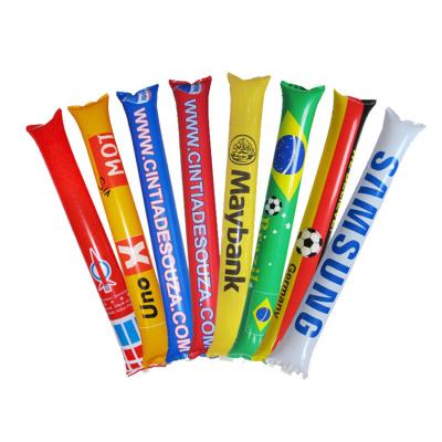 China Red Sports Events Promotion Thunder Stick Cartoon Printing All Color Hand Clapping Noise Maker Inflatable Cheering Sticks for sale