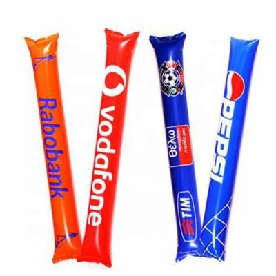 China Cheap custom made sports events PE thunder stick printing any color hand clapping noise maker inflatable cheering sticks for sale