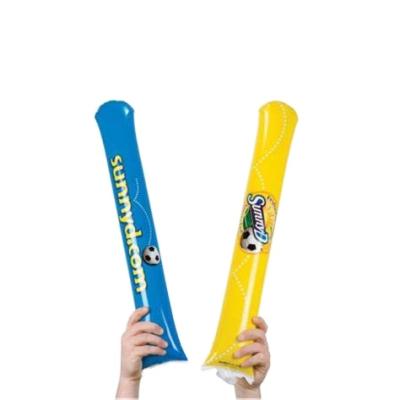 China Events cheering Cheap LOGO Printed LDPE inflatable cheering sticks, thunder stick, clapper sticks for sale