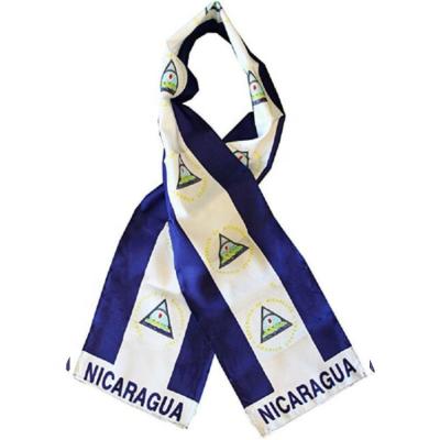 China Fast Delivery Chiffon Custom Printed Nicaragua Country Flag Satin Football Fans Scarf for sale