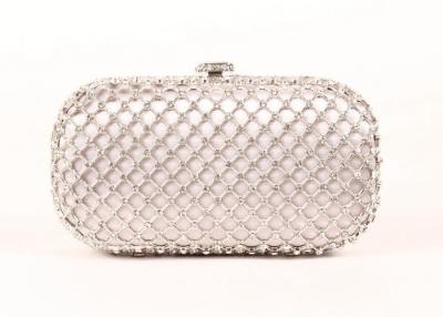 China Pink Trendy Luxury Rhinestone Evening Bags , Metal Stone Diamond Clutch Bag for sale