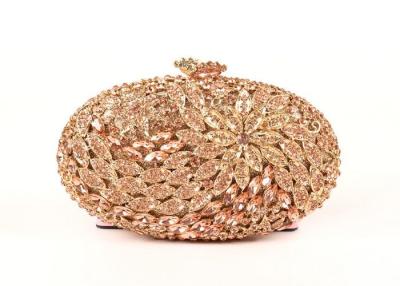 China Oval Shape Luxury Stone Clutch Bag  Bridal Wedding With Rose Crystal for sale