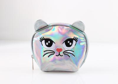 China Durable Portable Women  ' S Cosmetic Bag  Silver Cat Shaped For Summer for sale