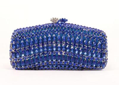 China Big Size Simple Clasp Navy Blue Clutch Bag Python Skin Leather Material for sale