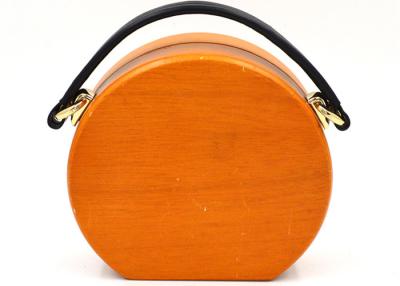 China High Level Round Wooden Clutch Bag With O Shape Chain 20 * 15 * 7cm for sale