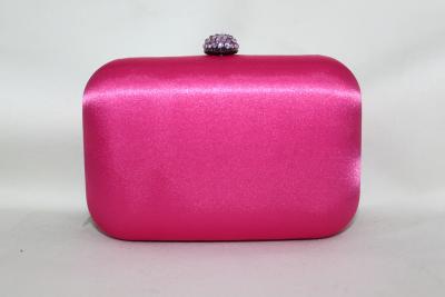 China Colorful Custom Sparkly Clutch Bag , Small Crystal Closure Satin Bridal Purse for sale