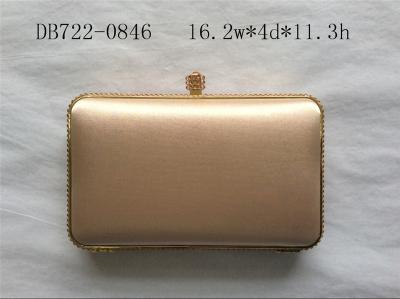 China Diamond Closure Black Satin Clutch Bag , Wedding Party Gold Box Clutch Bag for sale