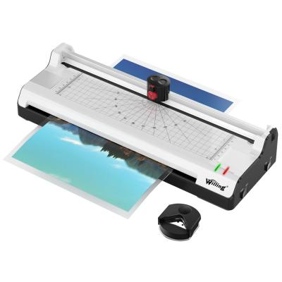 China 3 in 1 Laminator with Paper Trimmer and Round Corner Wanting New Design OL381 A4 Fast Paper Laminator Machine Cold Hot Laminator Te koop