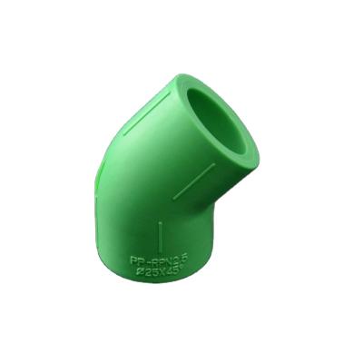 China Corrosion Resistant PPR 45 Degree Elbow / Heat Resistant 45 Degree Elbow Polypropylene Raw Material for sale