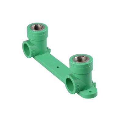 China 90 Degree Female Water Supply PPR Double Elbow With Copper Insert Fittings for sale