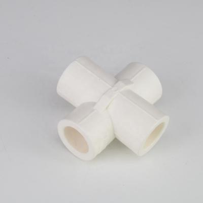 China Meticulous new product ppr pipe fitting flexible plastic pipe type new water pipe ppr al ppr white color cross for water supply for sale