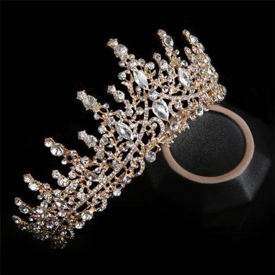 China Luxury Rhinestone Alloy Crown Fashion Crystal Bridal Hair Tiara Accessories For Women 36*14*7CM for sale