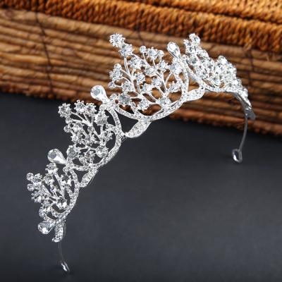 China Crystal Crown Tiara Diamond European and American Baroque Wedding Tiara For Bridal Accessories 34*15*6CM for sale