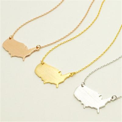 China European and American Map Necklace Fashion Ethnic Custom Alloy Necklace For Jewelry for sale