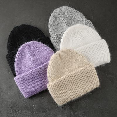 China Winter COMMON Hat Real Rabbit Fur Winter Hats For Women Fashion Beanie Hats Ladies Solid Adult Warm Blanket Head Hat for sale