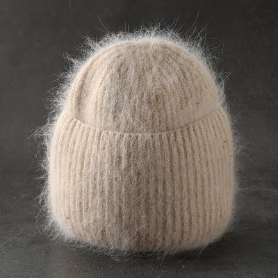 China OEM COMMON unisex woolen sweater slapped knitted cashmere hat Korean fashion candy rabbit hair hat OEM COMMON long for sale