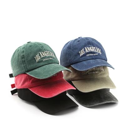 China 2022 COMMON Denim Red Green Washed Baseball Caps For Men Summer Women Trucker Hat Snapback Hip Hop Hats Adjustable Dad Hat for sale