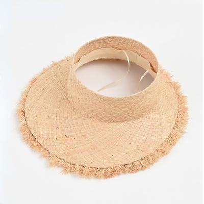 China Beach Raffia Sun Visor Hat For Women Summer Protection Beach Sun Hat Lightweight UV Straw Hats Breathable for sale