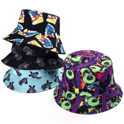 China Daily 2022 3D Print Reversible Beach Bucket Hats Unisex Daily Summer Women Men Sun Foldable Sun Hats for sale