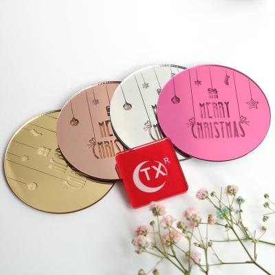 China TX Cake Disc Charm Cake Cup Decorating Topper Christmas Gift For Christmas Shiny ACRYLIC Dessert Decorating Cake Baking Supplies for sale