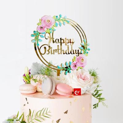 China Colorful Acrylic Cake Topper For Birthday Party Supplier New Products 3d Art Printing Happy Birthday Gorgeous from TX for sale