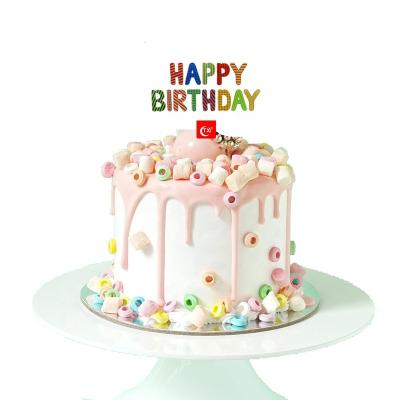 China TX Viable Colorful Suitable For Both Kids And Strong Adults Recommend Happy Birthday Acrylic Cake Topper For Birthday Party Decoration for sale