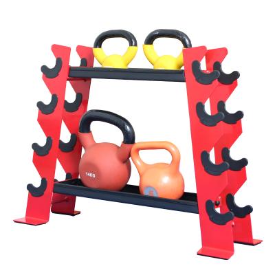 China MINI Serrated Double-Layer Dumbbell And Kettlebell Red Rack Home Use Gym Equipment Home Use For Home Fitness for sale