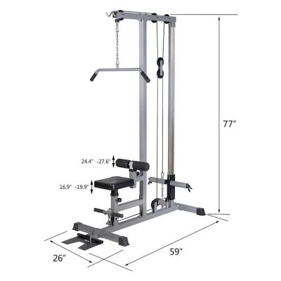 China Universal Factory Wholesale Gym Equipment Fitness Lat Pull Down Machine Lat Pull Down Flat Row Loaded Exercise for sale