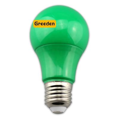 China Residential Standard 110-220V A60 Red Color Green Blue Yellow Decoration Light Bulb Led Color Bulb Light for sale