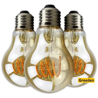 China Amber Glass Body LED Bulb 3W A60 LED Filament Residential Bulb Light for sale