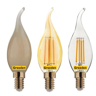 China Retro Residential C35 LED Filament Light Bulb Lights 4 Watt Vintage Style Soft Warm White Candle Bulb for sale