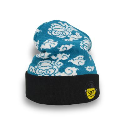 China JOINT Hot Sale BSCI Jacquard 3D Embroidery Knit Fabric Winter Hats Beanie With Logo DIY Custom Designer Hat Fashion Cap for sale