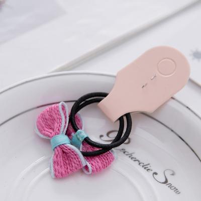 China Durable Elasticity Single Dual Function Durable Bow Headdress Pony Tail Color Hair Bracelet Rope Hair Bead Bracelet Rope for sale