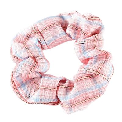 China Fashion Customized Elastic Plaid Pattern Ponytail Holder Hair Accessories Women Hair Ties for sale