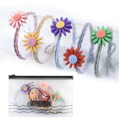 China Durable Wholesale Twist Braided Hair Rope Ladies Cartoon Hair Tie High Elastic Hair Rope Set for sale