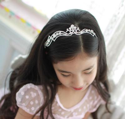 China Cute Rhinestone Tiara Headband Hair Bands Diamante Babies Wedding Crystal Hair Jewelry Bridesmaids Hair Accessories for sale