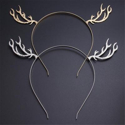 China New Durable Fashion Christmas Gift Girl Elk Horn Iron Headband Decoration Christmas Headband New Year Party Supplies Hair Accessories for sale