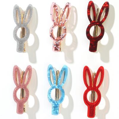 China Beautiful Fashionable Girls Rabbit Shaped Hair Accessories Shiny Beauty Side Hair Clip for sale