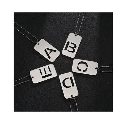 China Wholesale Men's Fashion Stainless Steel Letter Letter Long Titanium Steel Chain Trend Hip Hop Necklace Soft for sale