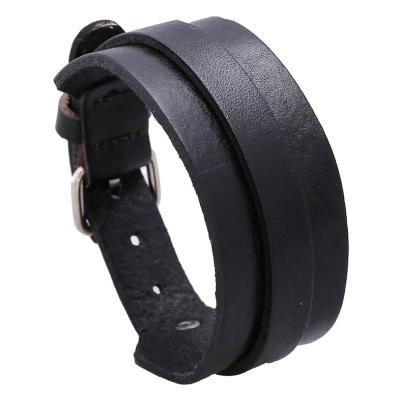 China Mens Motorcycle Pin Buckle Wide Leather Bracelet Vintage Hiphop Bracelet Cool Teens Cool Hip Hop Bracelet For Party for sale