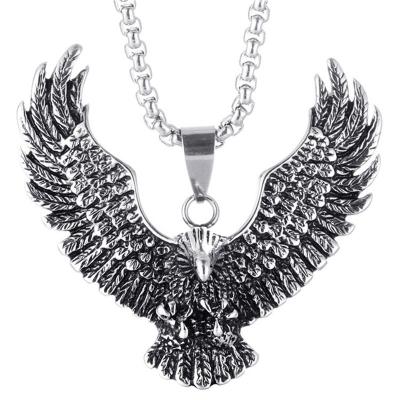 China New Style Men's Hiphop Hiphop Alloy Eagle Necklace Trend Wholesale Titanium Sweater Chain Chain Men's Titanium Sweater Chain for sale