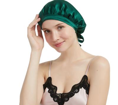 China Custom Women Hair Hood Sleep Cap Silk Hair Wrap Hat Striped for sale